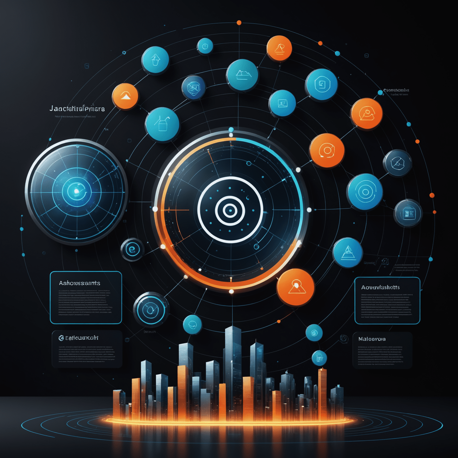 Futuristic web development concepts including progressive web apps and serverless architecture visualized on a digital canvas