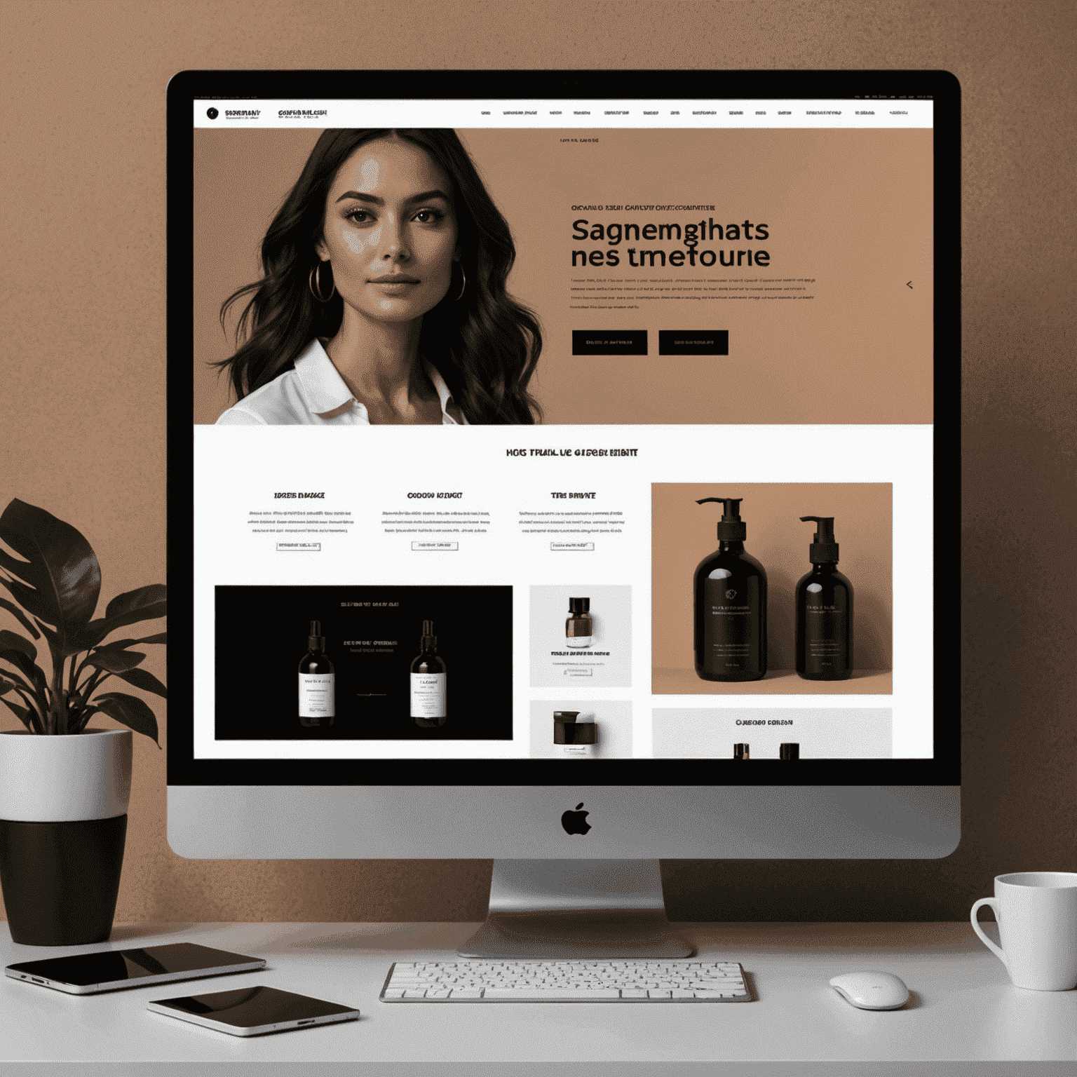 A modern e-commerce website showcasing various products with a sleek design and user-friendly interface, demonstrating increased sales and customer engagement