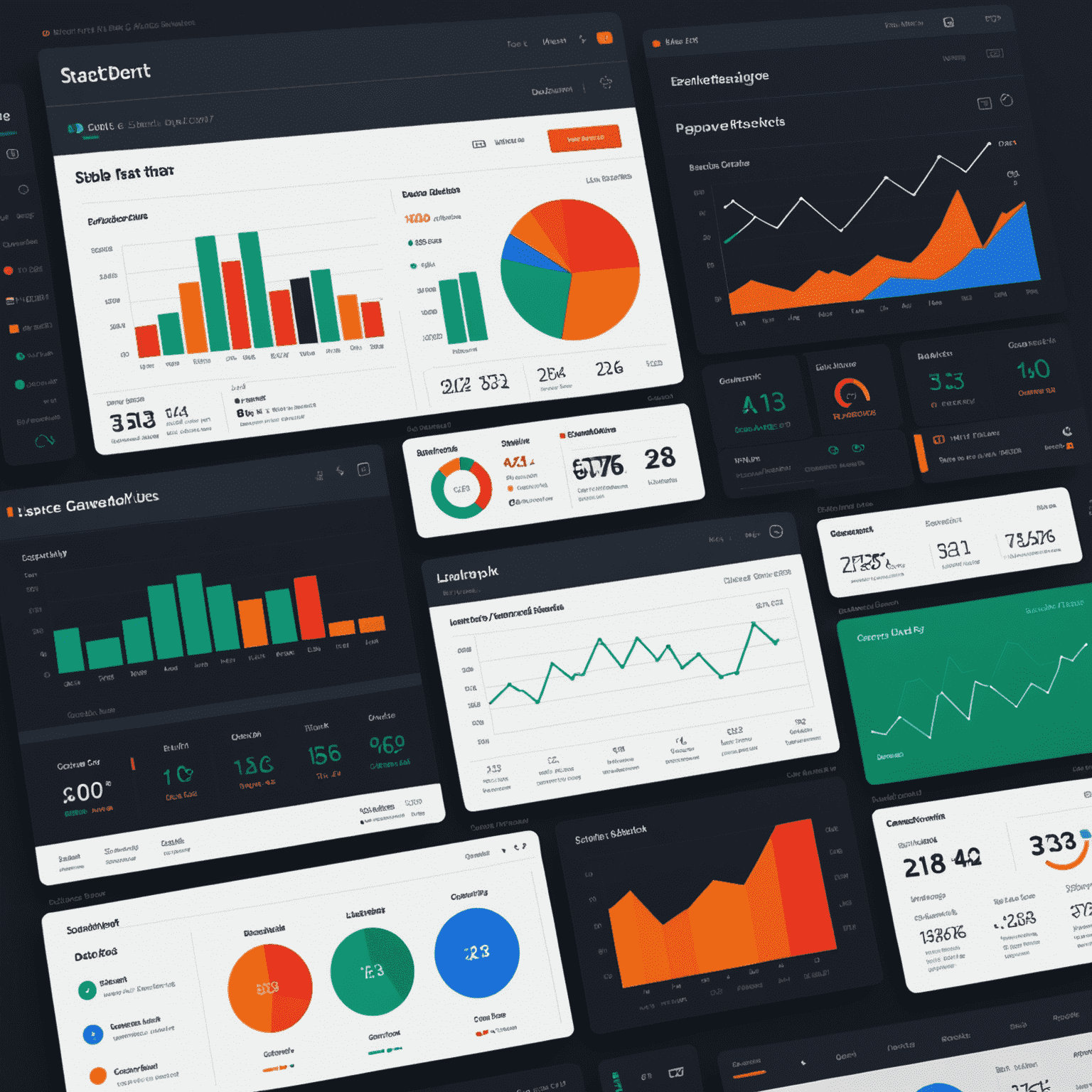 A complex SaaS dashboard simplified into an easy-to-use interface with colorful charts and intuitive navigation