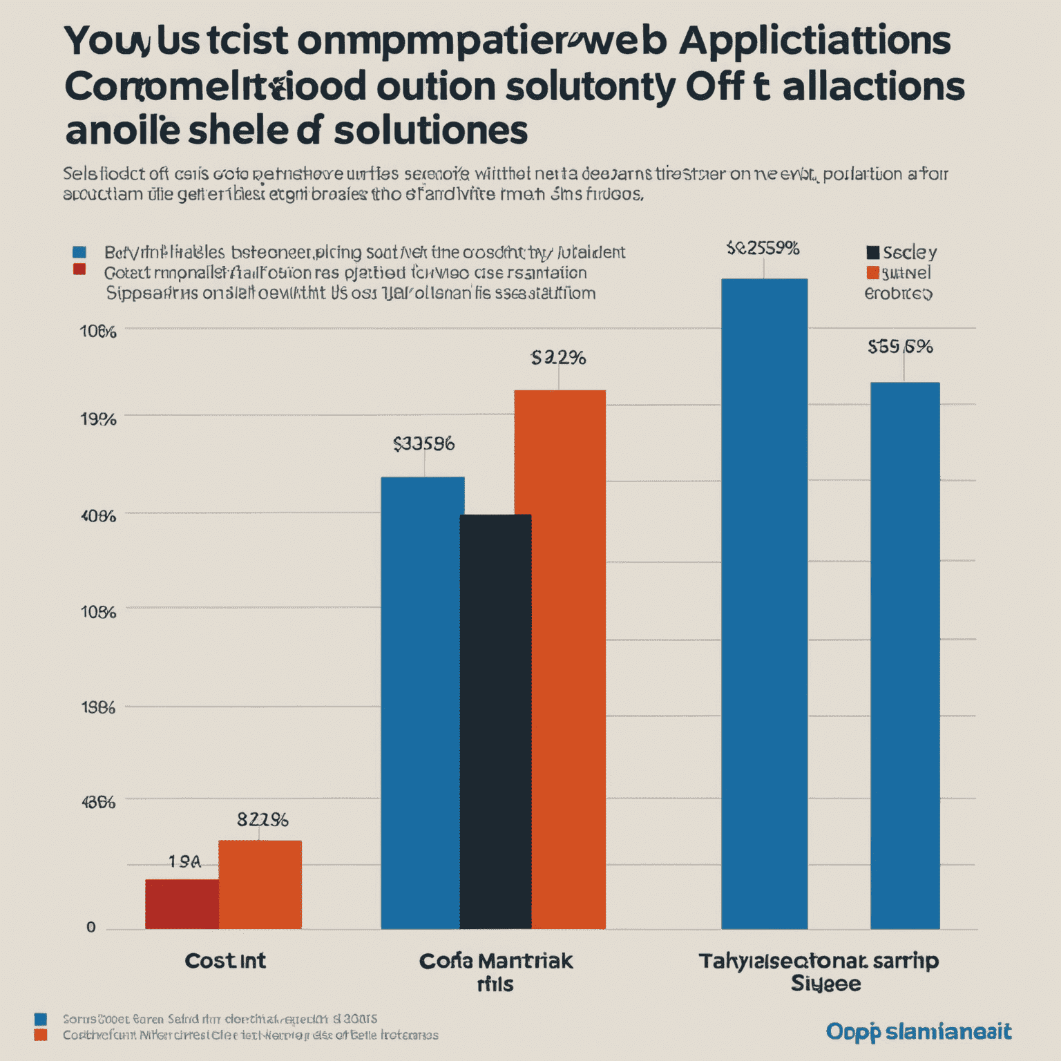 A graph showing the cost comparison over time between custom web applications and off-the-shelf solutions, with custom applications becoming more cost-effective in the long run